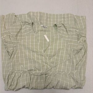 Madewell Sage Check Midi Dress